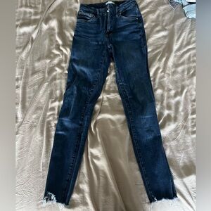 Barely used Good American jeans with frayed ankles!